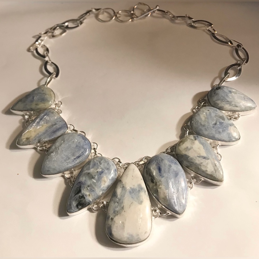 Kyanite Stamped 925 Sterling Silver Necklace